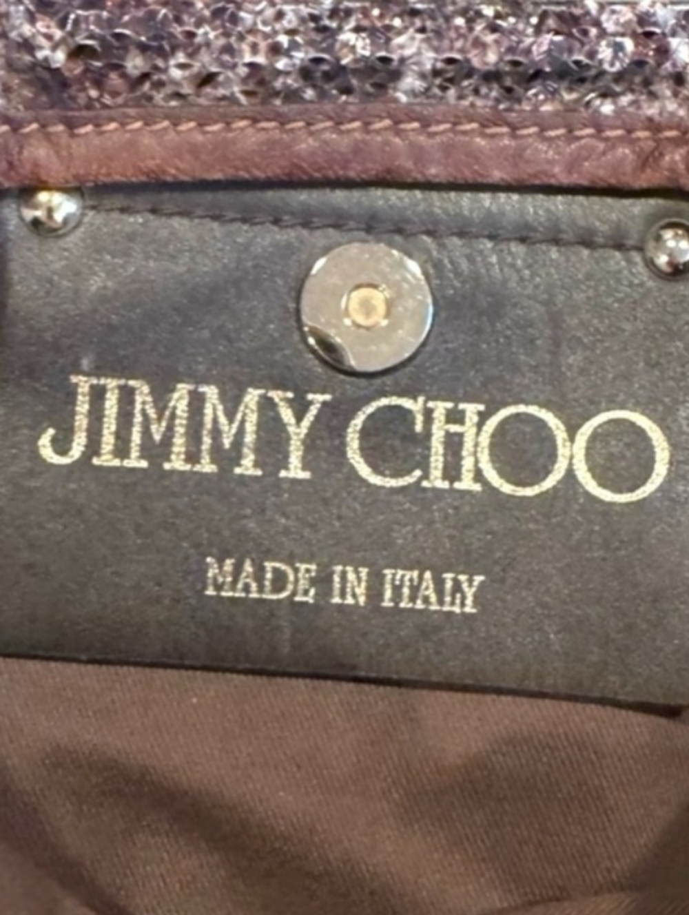 Jimmy Choo Sequined Python Snake Pattern Leather "Bea" Tote - Picture 9 of 11